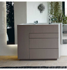 NOORTH milldue edition TOUCH Комплект мебели 100х40х88см, напольный, 3 ящика, слив в пол, раковина Milltek, смеситель H2O, цвет: Argilla матовый