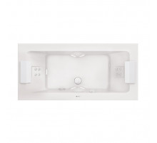 Jacuzzi Sharp Double Ванна Rainbow&Clean System 190x90x57см, гидромассажная, свободностоящая, без панелей,без смесителя, цвет: белый/хром