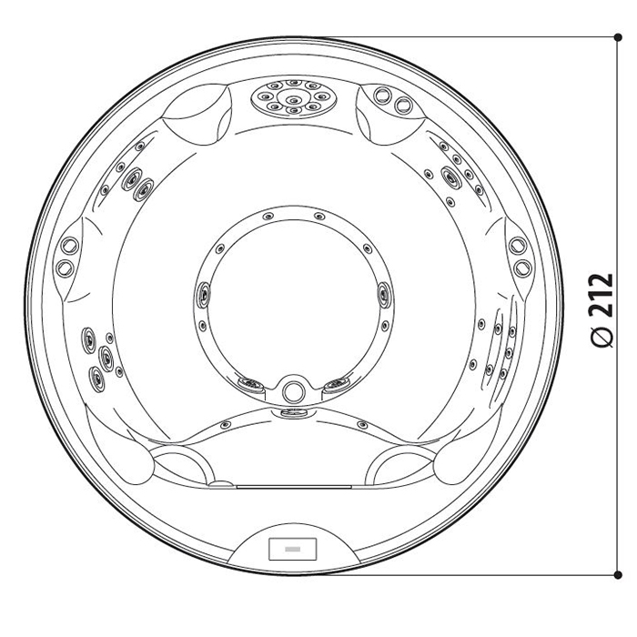 Jacuzzi Alimia Минибассейн D212x90см, встраиваемый, цвет акрила: Platinum