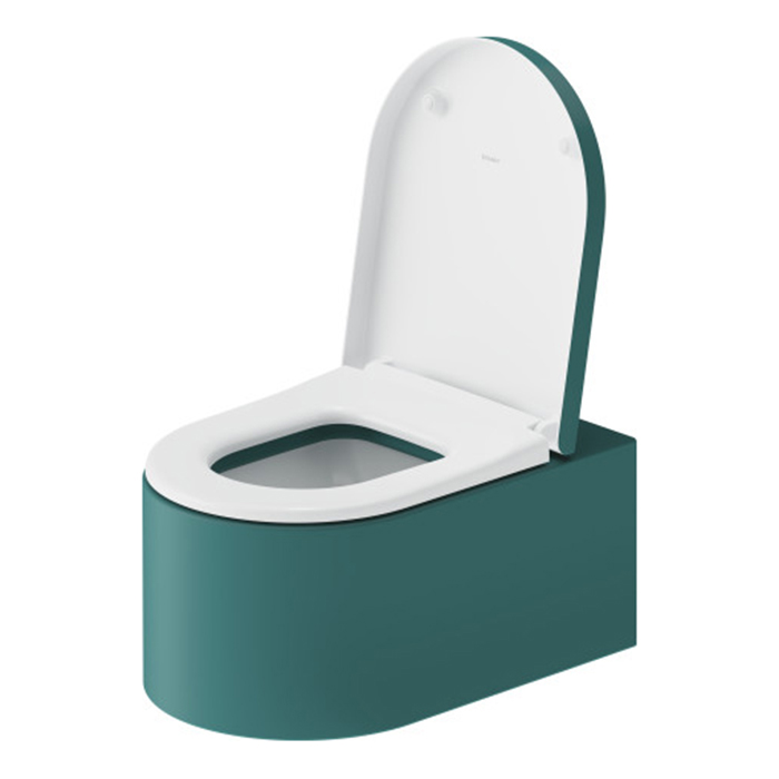 Duravit Millio Унитаз подвесной, 37х57см, декор "Smooth", крепление в компл., цвет: аквамарин матовый