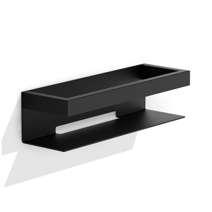 Полка для душа Decor Walther Brick 30х9.5х8см, подвесная, цвет: черный матовый