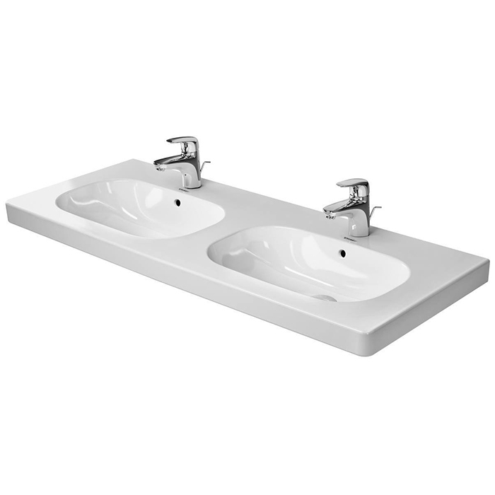 Duravit D-Code Раковина для мебели, 120х49см, с 1 отв., двойная, с перел., цвет: белый