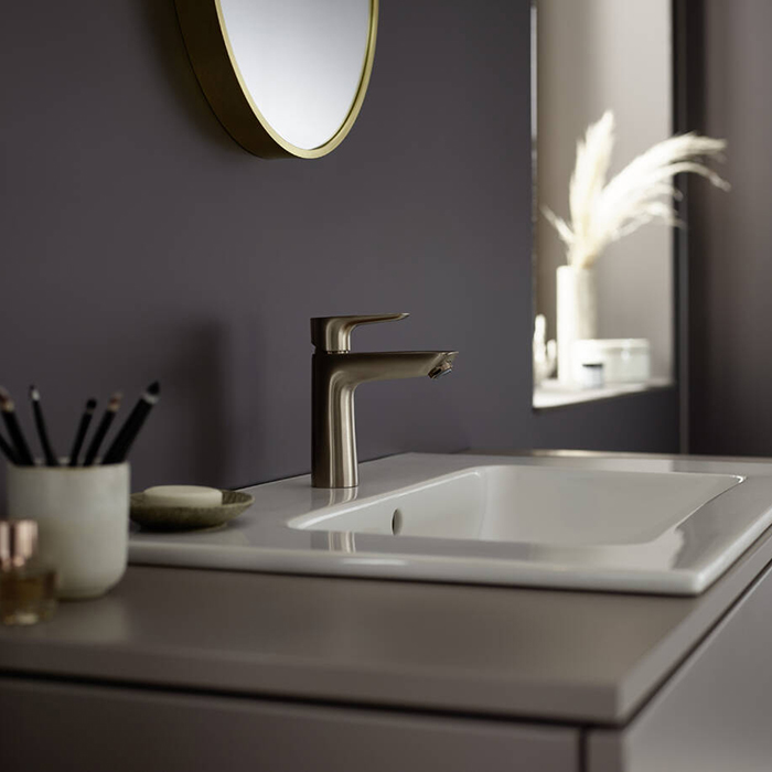 Смеситель для раковины Hansgrohe Talis E, 1 отв., без донного клапана, цвет: шлифованная бронза