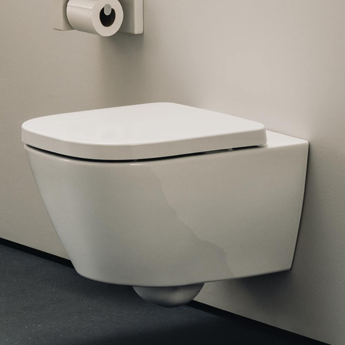 Laufen Meda Унитаз 54x36x35.5см, подвесной, безободковый, смыв Tornado, с сиденьем микролифт, цвет: белый глянцевый