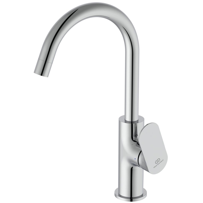 Ideal Standard Ceralife O Смеситель для раковины, на 1 отв., H21.5см., с поворотным изливом, с донным клапаном,  цвет: хром