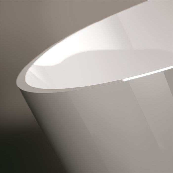 Gruppo Treesse Alma Ванна отдельностоящая 175х80х55 см, с сливом-переливом и сифоном, Solid Surface, цвет: белый глянцевый