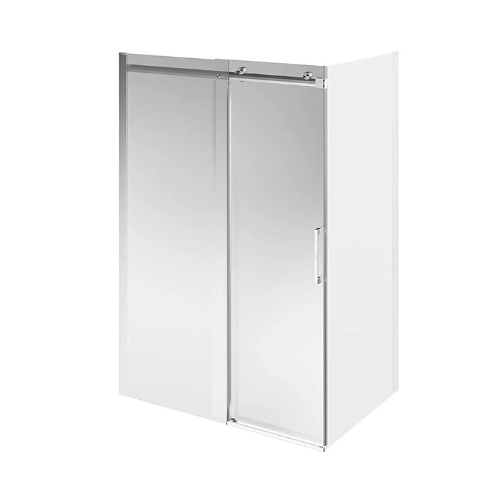 Kerama Marazzi Cristallo Душевая дверь 140х210см, раздвижная с функцией soft close, цвет: брашированный никель