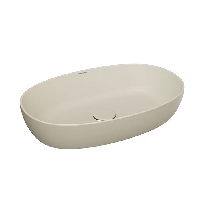 Kerama Marazzi Plaza Раковина накладная, 60х37см., с 1 отв., цвет: песочная матовая