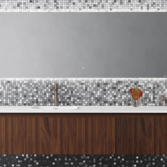Salini Зеркало для ванны OMBRA 180х70х2.5см, с LED подсветкой, влагостойкое AGC Сrystalvision, сенс. выкл., крепления, обогрев, антизапот.