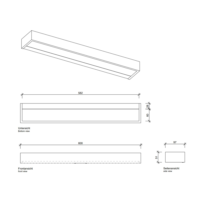 Decor Walther Box 60 N LED Светильник настенный 60x10x5см, светодиодный, 1x LED 32W, цвет: белый матовый