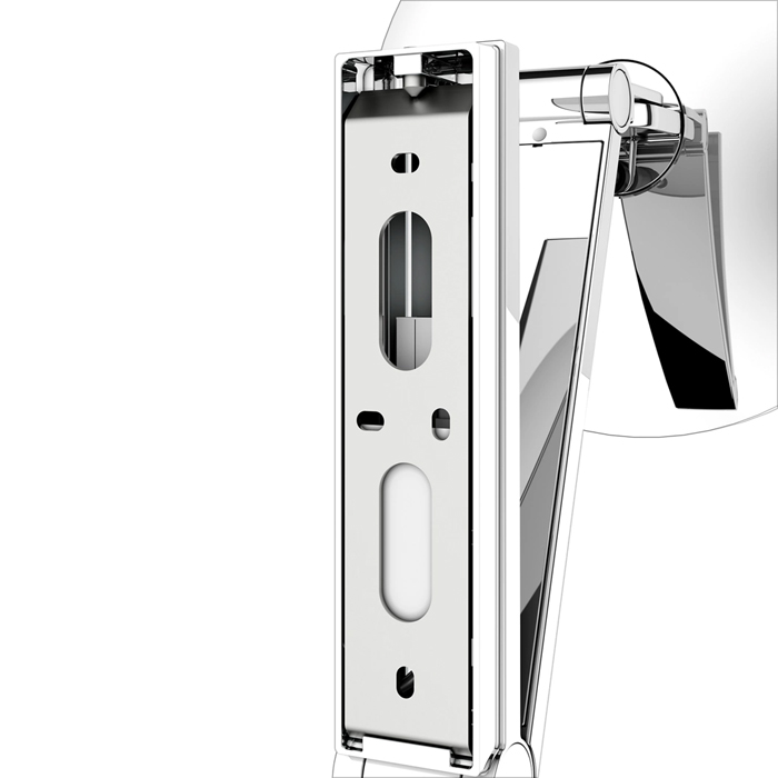 Косметическое зеркало Keuco iLook_move, подвесное, с подсветкой, круглое скрытое подкл., D=21.2см, IP 24, 3ой рычаг, увеличение x5 цвет: хром