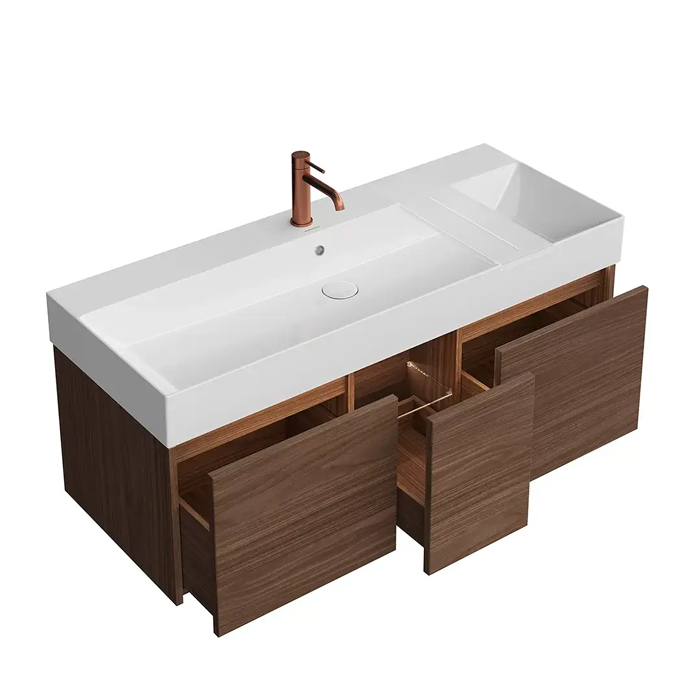 Kerama Marazzi Grande Тумба подвесная, 120х47х37.3см, 3 ящика, цвет: структурированный орех