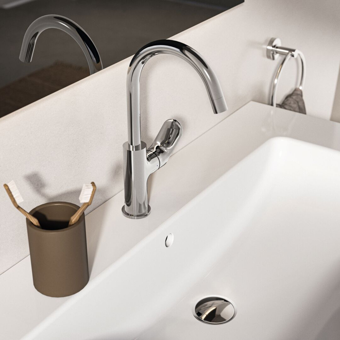 Ideal Standard Ceralife O Смеситель для раковины H21.5см., на 1 отв., с поворотным изливом, цвет: хром