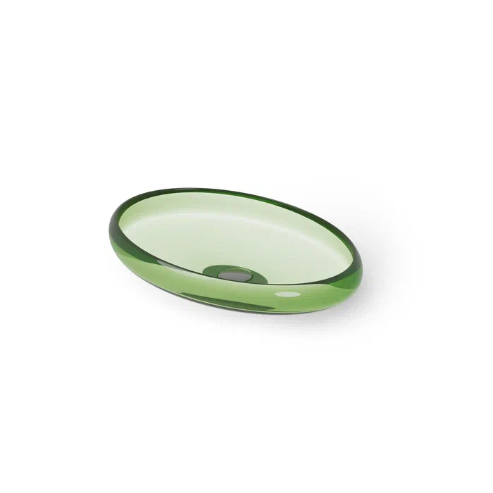 Dea Design Washbasins Раковина 60х40х11.2см, накладная, без отв., Glasstech, прозрачная смола, цвет: Emerald R3