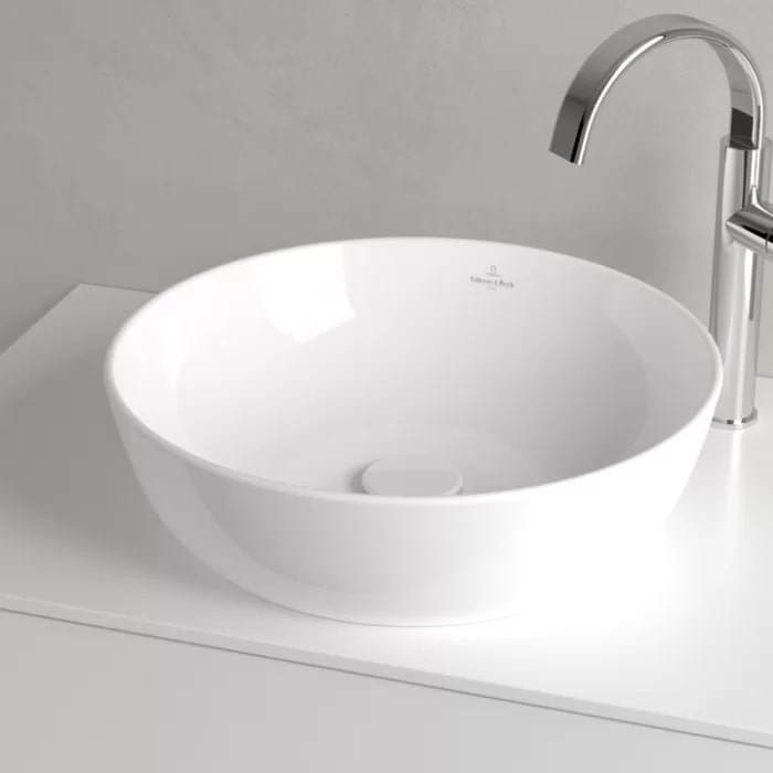 Villeroy&Boch Artis Раковина 43х43х12.5см, накладная, без отв., без перелива, TitanCeram, цвет: альпийский белый