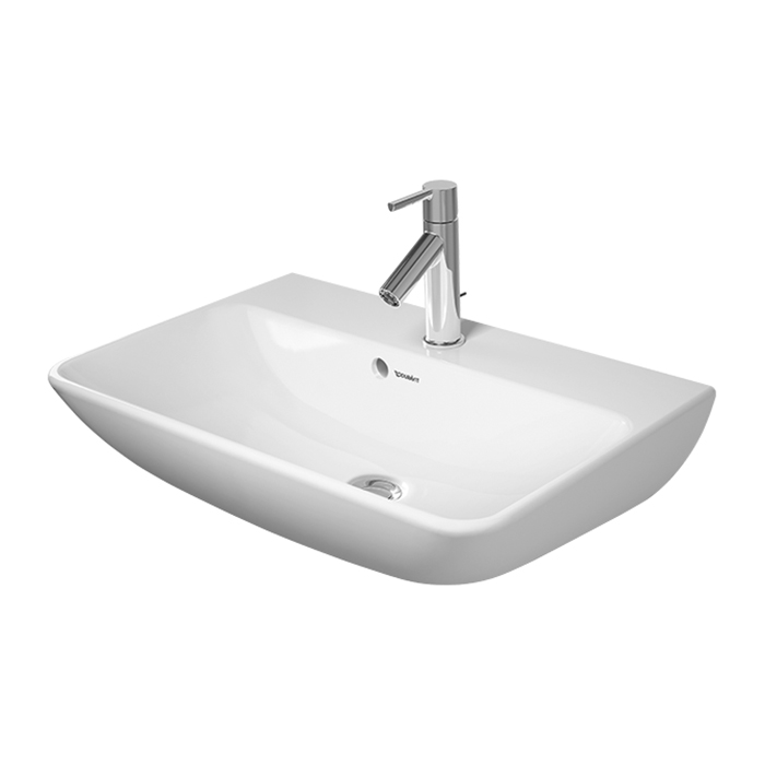 Раковина подвесная Duravit Me by Starck 60х40м, с переливом, с площадкой, с 1 отв., цвет: белый