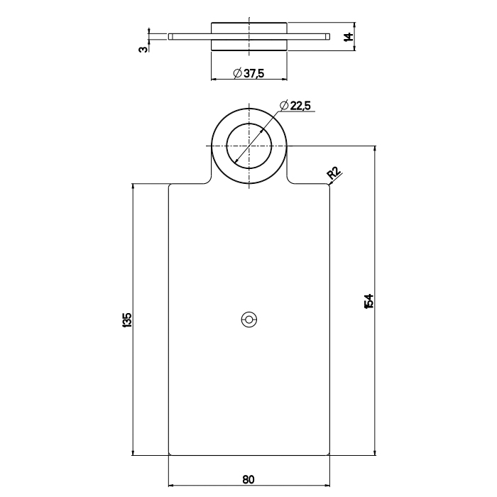 Полочка QuadroDesign для излива или душевой штанги, подвесная, цвет: Brushed Stainless Steel