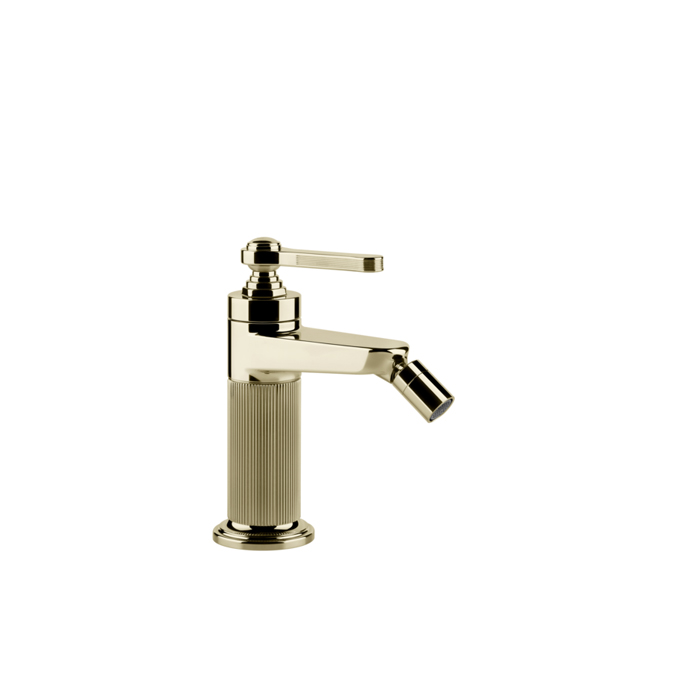 Смеситель для биде Gessi Venti20 на 1 отверстие, однорычажный, в комплекте с донным клапаном, цвет: Brass PVD