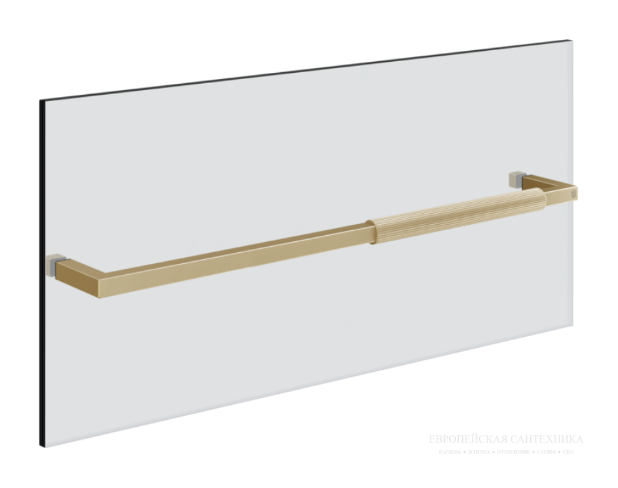 Полотенцедержатель Rigato Gessi Shower G, L 600 мм, для монтажа на стекле, цвет: Brushed Brass PVD