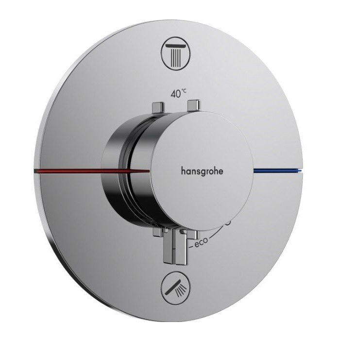 Смеситель для душа Hansgrohe ShowerSelect Comfort S, встраиваемый, термостатический, на 2 источника, цвет: хром