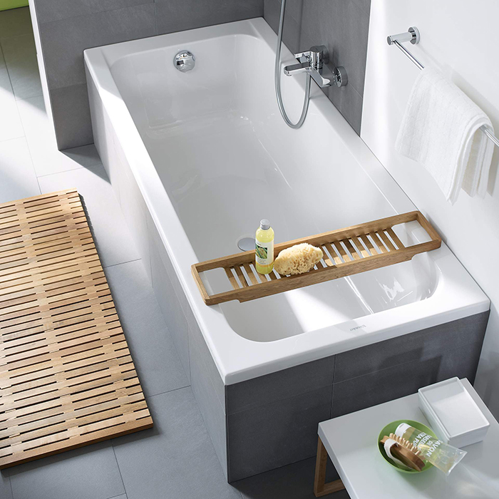 Duravit D-Code Ванна акриловая прямоугольная 170х70x40см, встраиваемая, с 1 наклоном для спины, выпуск центральный, цвет: белый