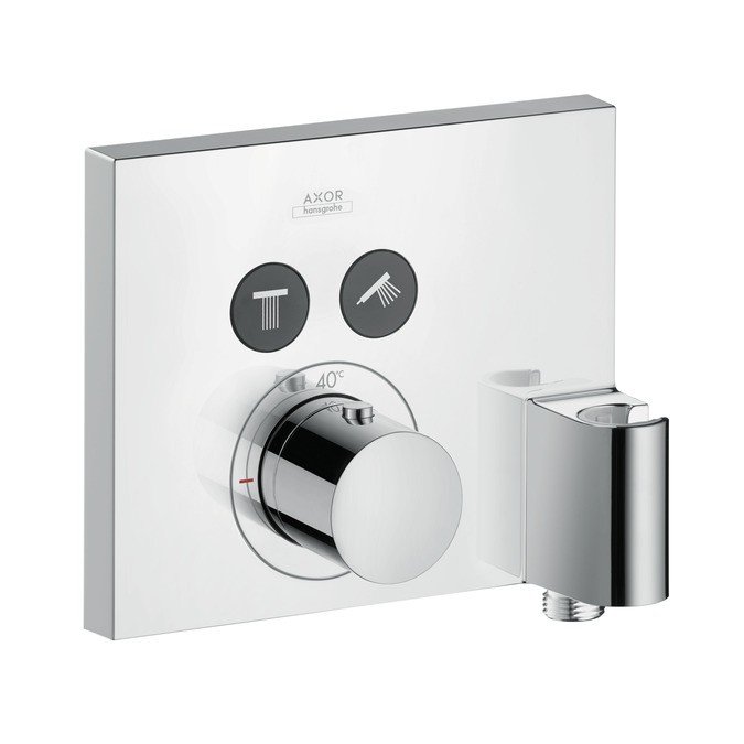 Термостат Axor ShowerSelect с 2 запорными клапанами, держателем FixFit, СМ, внешняя часть, цвет: хром