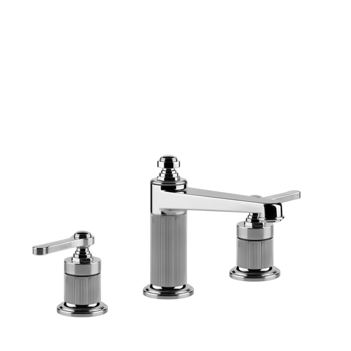 Смеситель для раковины Gessi Venti20 на 3 отверстия, высота излива 98 мм, в комплекте с донным клапаном, цвет: хром