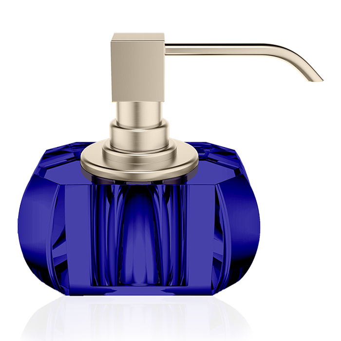 Дозатор для жидкого мыла Decor Walther KR BMD Kristall, настольный, цвет: Capri Blue/Nickel satin