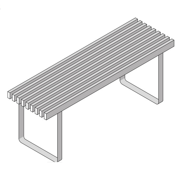Eﬀegibi Topkapi Скамейка 115x35x44см, цвет: нержавеющая сталь/бирманский тик