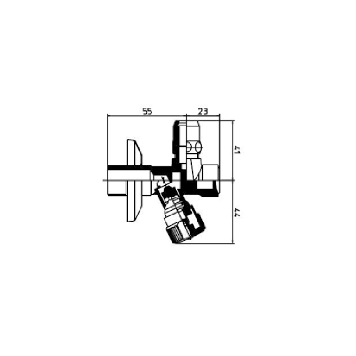 Gattoni Accessori Угловой вентиль с фильтром 1/2"x3/8" без цангового зажима, цвет хром