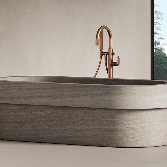Dea Design Marble Verona Ванна 184х85х54см, отдельностоящая, мрамор, цвет: Stone Silk