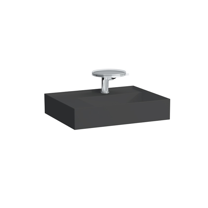 Раковина Laufen Kartell 60х46х12 см, 1 отв., без перелива, цвет: черный глянцевый