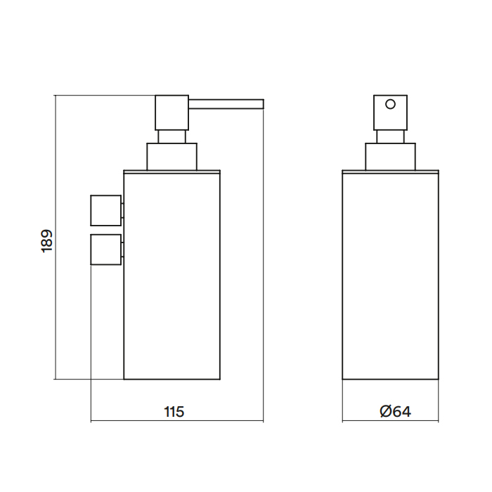 QuadroDesign Дозатор для жидкого мыла, подвесной, цвет: Brushed Stainless Steel