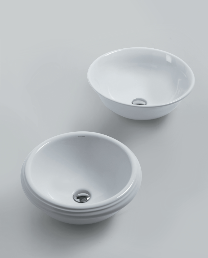 Azzurra Jubilaeum Раковина накладная круглая 45xH18 см, без отв., цвет: Bianco lucido