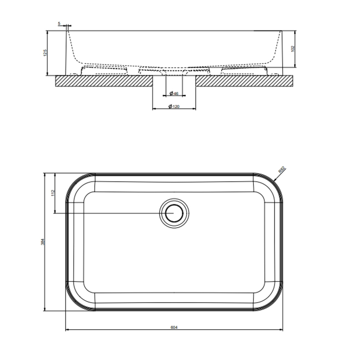 Gessi Rilievo Раковина накладная, 39.4х37.4х10.2см, без отв., цвет: белый
