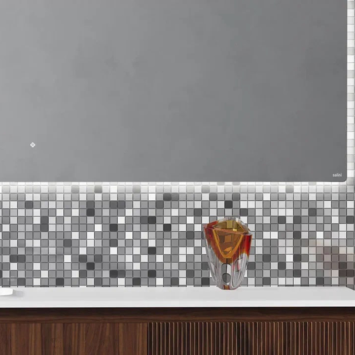Salini Зеркало для ванны OMBRA 180х70х2.5см, с LED подсветкой, влагостойкое AGC Сrystalvision, сенс. выкл., крепления, обогрев, антизапот.