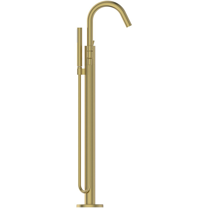 Ideal Standard Joy Смеситель для ванны, напольный, с ручным душем, цвет: PVD Brushed Gold (Шлифованное Золото)