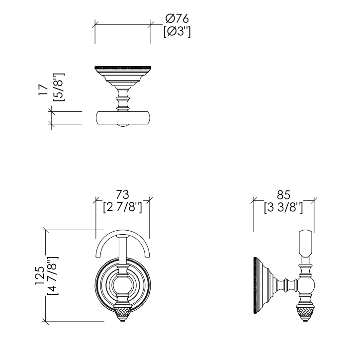 Крючок Devon&Devon Diamond, подвесной, цвет: бронза
