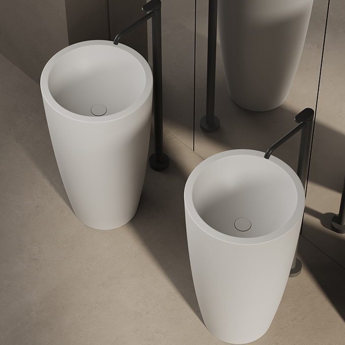 Dea Design Pedestal Basin Раковина 50х50х90см, напольная, без отв., Solid Surface, цвет: White №18