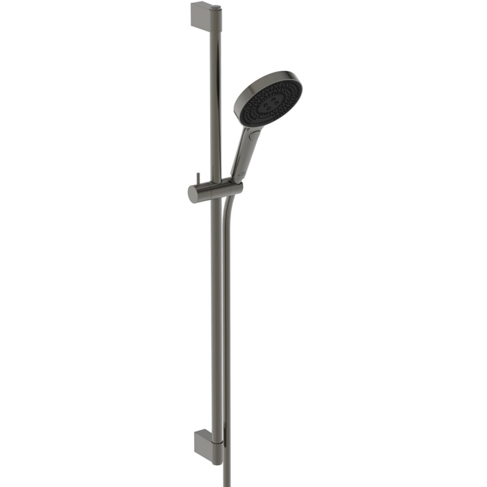 Душевой гарнитур со штангой Ideal Standard Solos 90см, Металлическая штанга и держатель ручного, 3-функциональный (Rain, Silkrain, Active) ручной душ, шланг 175см, цвет: PVD Magnetic Grey