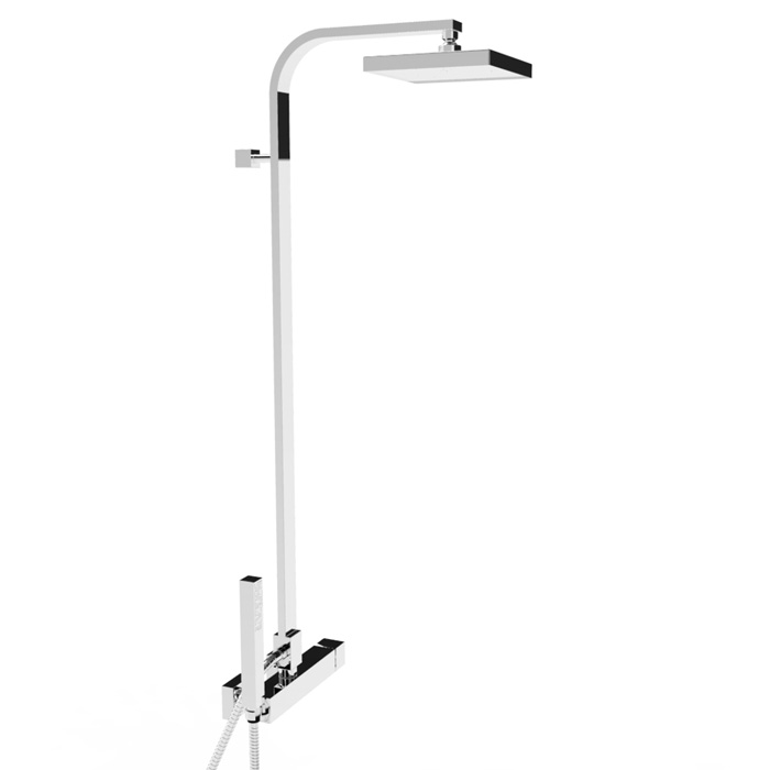 Душевой комплект Stella Bamboo Quadro 3283/420/306-200: смеситель, штанга+ручной+верхний душ 200мм, цвет: хром