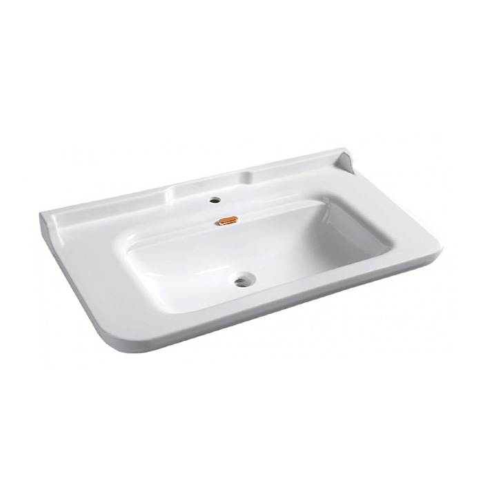 Раковина Kerasan Waldorf 120х55 см, 1 отв., керамическая, цвет: белый/золото