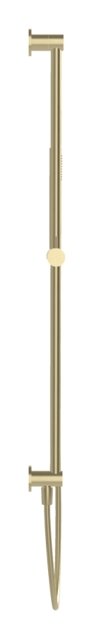 Душевой гарнитур Fima Carlo Frattini, штанга h876 мм, со встроенным шланговым подсоединением, шланг, лейка, держатель, цвет: брашированная шампань