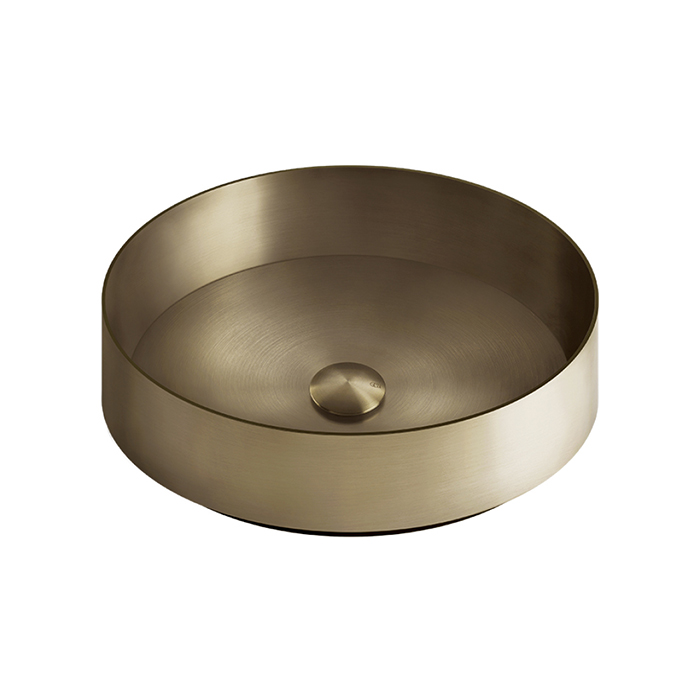 Gessi 316 Раковина 40 см, без отв., для установки на столешницу, без перелива, нержавеющая сталь, цвет: Warm bronze brushed PVD