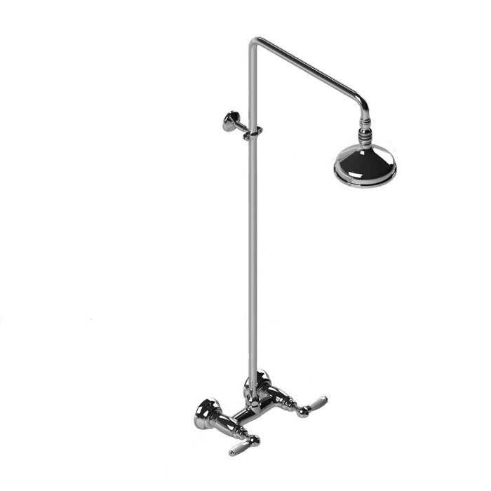 Душевой комплект Stella Italica Leve 3283/301/314A-140: смеситель, штанга+верхний душ 140мм, цвет: хром