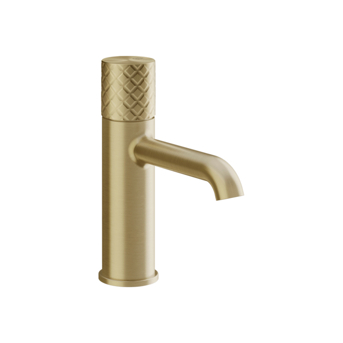 Смеситель для раковины Gessi Habito Intreccio, 1 отв., без донного клапана, цвет Brass Brushed PVD