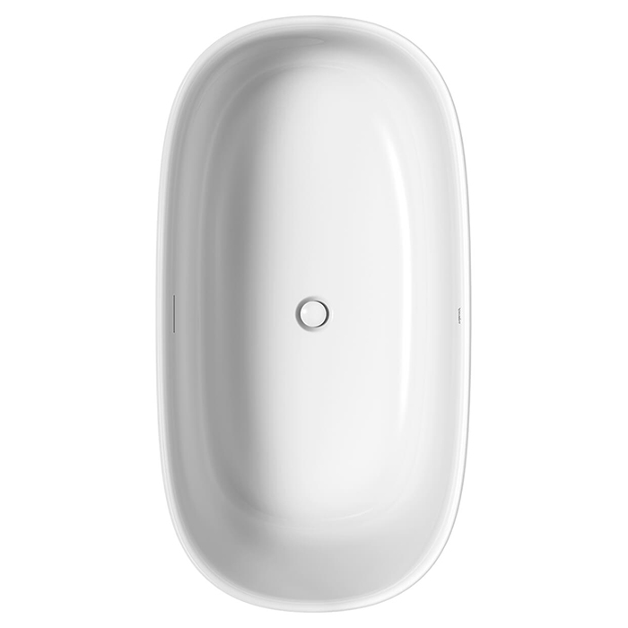 Duravit Zencha Ванна 160х85х60см, отдельностоящая, с бесшовной панелью и рамой, с нажимным клапаном, DuroCast® Plus, цвет: белый матовый