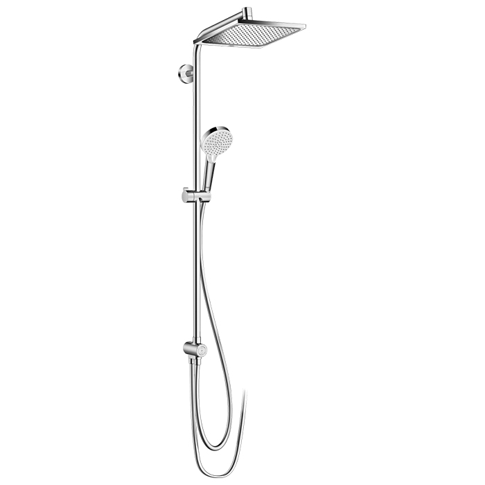 Душевая стойка с верхним душем Hansgrohe Crometta E 24см, ручным душем и шлангом 150см, цвет: хром