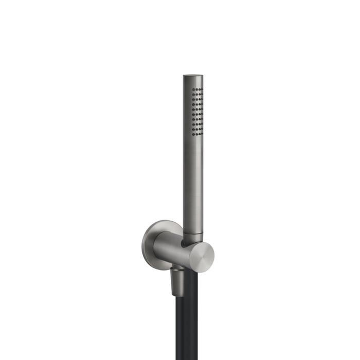 Душевой комплект Gessi Shower316, состоящий из вывода воды на1/2", держателя, шланга 1,50 м и душевой лейки сзащитой от известкового налёта, цвет: шлифованная сталь