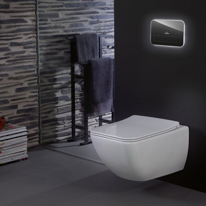 Villeroy&Boch Venticello Унитаз подвесной 37.5х56х33см, безободковый, в комплекте сиденье SlimSeat Line c микролифтом, CeramicPlus, цвет: альпийский белый